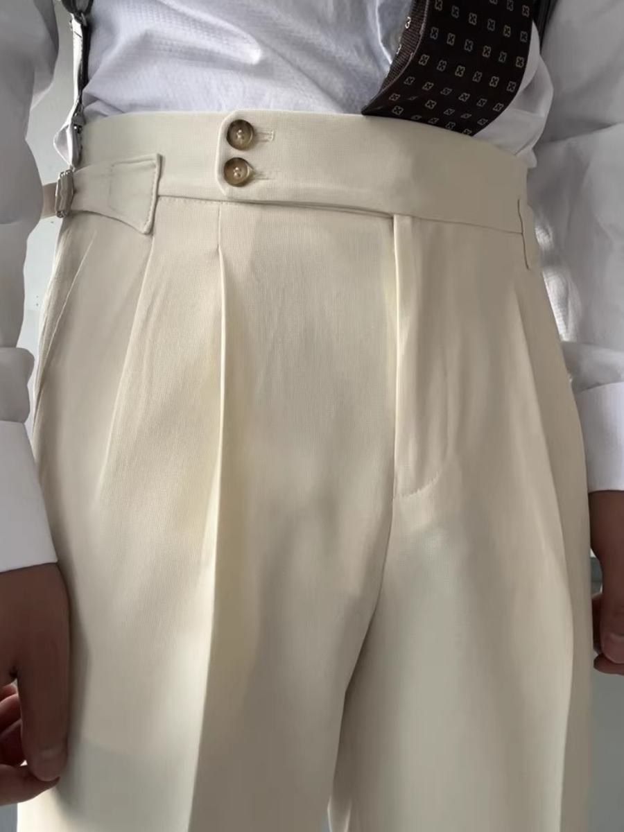 Men’s Italian-Style Straight-Leg Business Casual Trousers – Wrinkle-Free